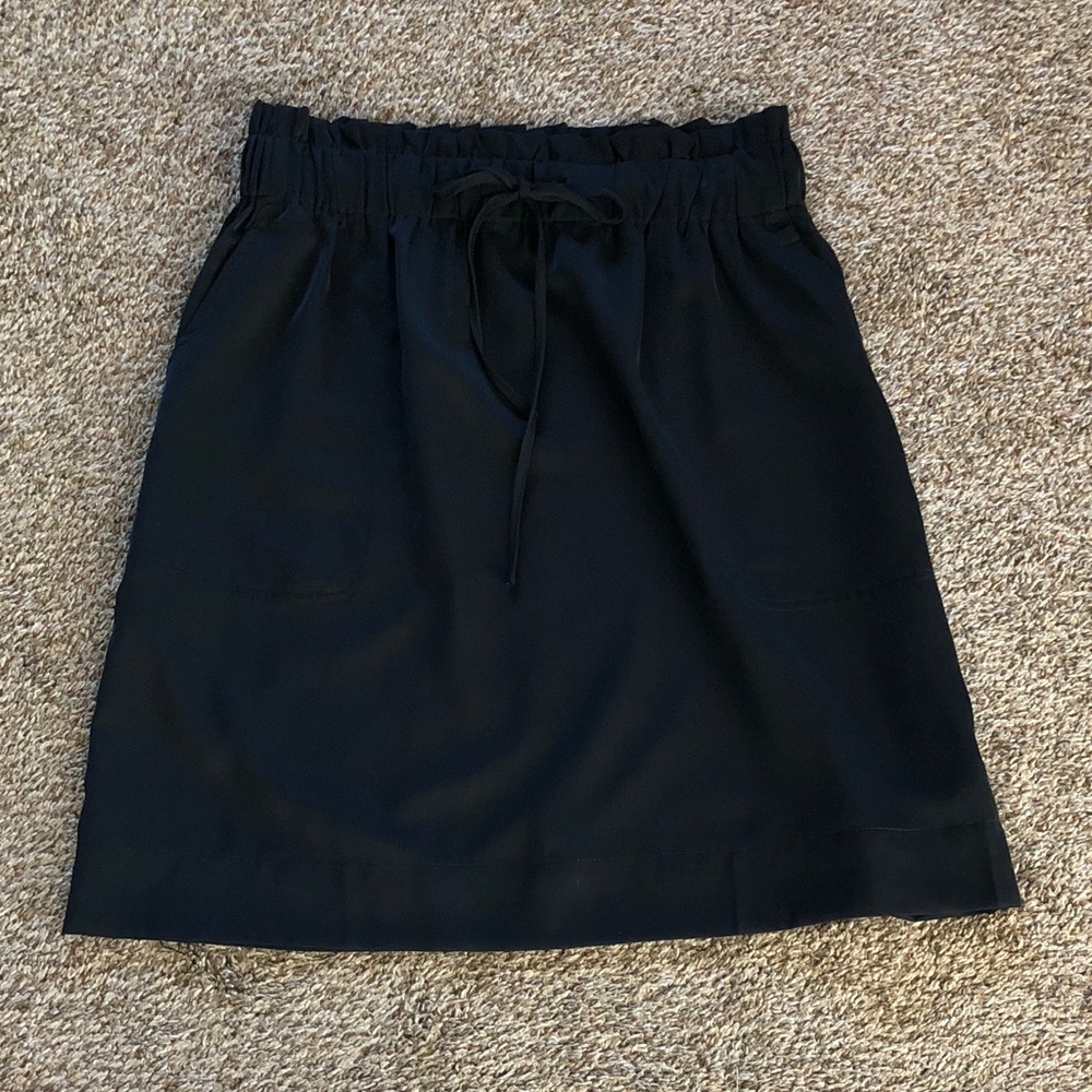 JODIFL Black Drawstring A-Line Midi Skirt